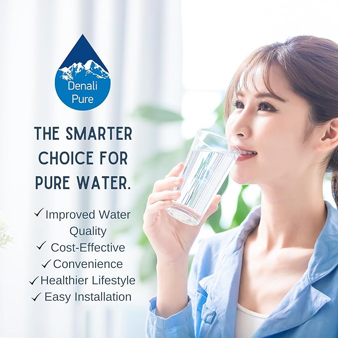 Denali Pure 3-Pack Replacement for GE MWF/MWF Filter - Compatible with GE MWFP Refrigerator Water Filter Cartridge