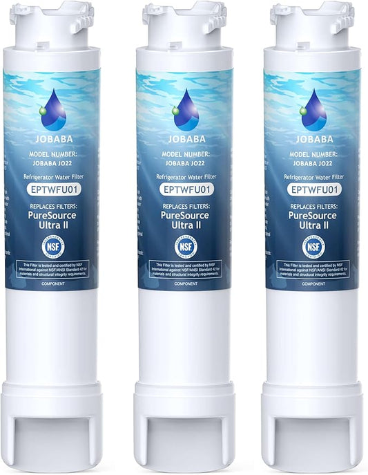 EPTWFU01 Water Filter Replacement, Compatible with Frigidaire EPTWFU01, Pure Source Ultra II, EWF02, 3 Pack