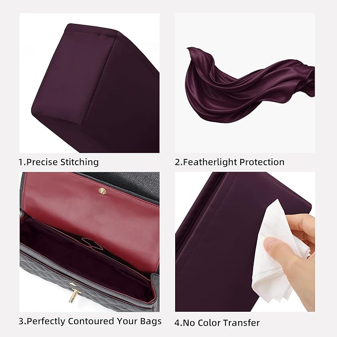 DGAZ Purse Organizer Insert，Silk Bag Organizer，Luxury Handbag & Tote Shaper Fits Chanel CF Bags