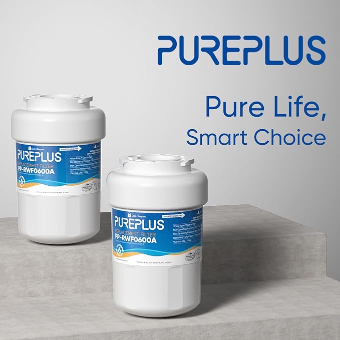 PUREPLUS Replacement for GE® MWF®, SmartWater® MWFP, MWFINT, MWFA, GWF, HDX FMG-1, Kenmore® 9991, WFC1201, GSE25GSHECSS, Water Filter, 3 Pack
