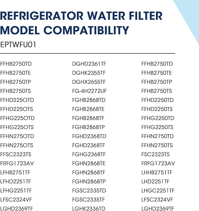 MARRIOTTO EPTWFU01 Water Filter Replacement, Compatible with EPTWFU01, EWF02, Pure Source Ultra II, 2 count