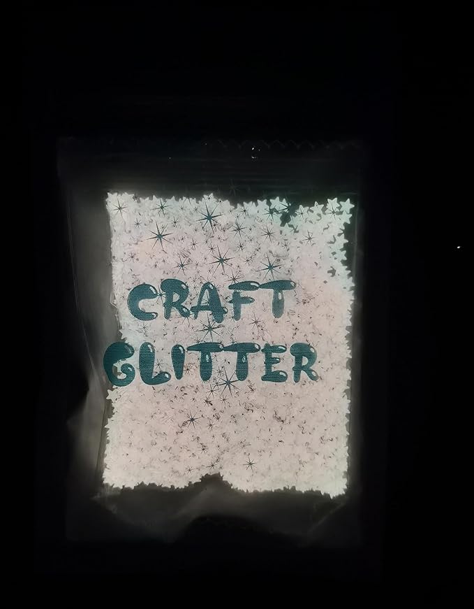 Glow-in-The-Dark Purple Star Glitter Flakes, 3 mm Luminous Plastic Sequins, 10 g Bag for Resin Crafts, Nail Art, Slime & Party Decor