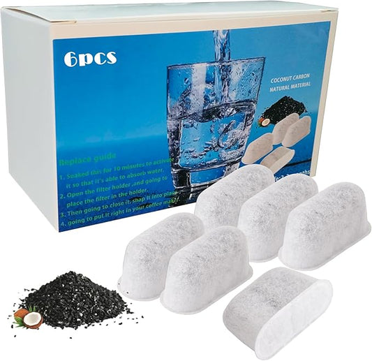 Replacement Charcoal Water Filters for Cuisinart Coffee Machines 6 Pack by Molgoc.