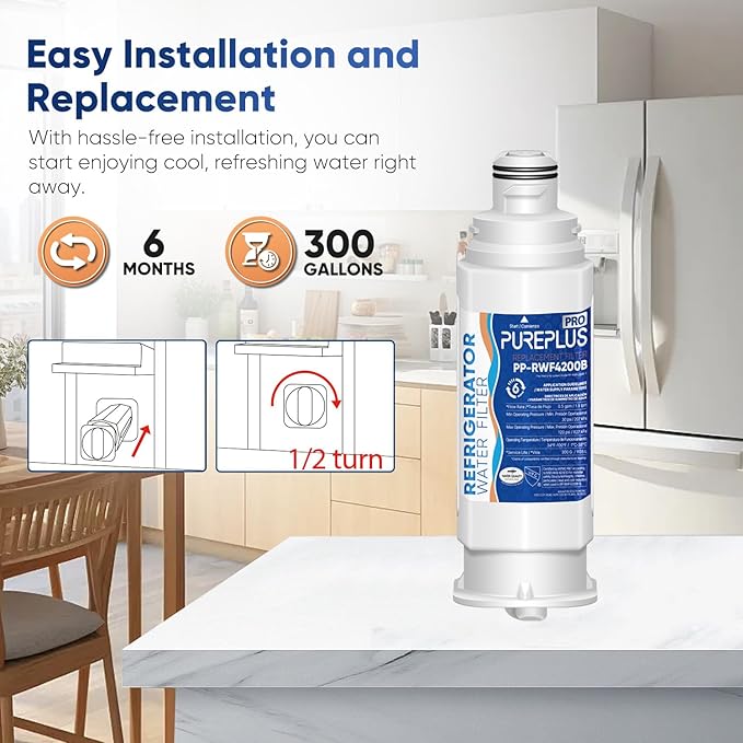 PUREPLUS DA97-17376B NSF 53&42 Certified Water Filter Replacement for Samsung HAF-QIN/EXP, DA97-08006C, RF28R7351SG, RF28R7201SR, RF28T5001SR, RF24R7201SR, RS27T5200SR, Refrigerator Water Filter