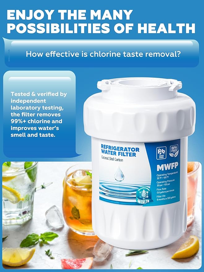 RWF0600A Water Filter, Fit for MWF GE Water Filter, GE MWF, SmartWater MWFP, MWFA, GWF, HDX FMG-1, WFC1201, RWF1060, 197D6321P006, Kenmore 9991, 3packs BY AVXBYR