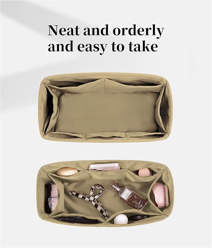 Organizer Insert for Lindy26 Bags, Luxury Bags Storage with Silk, Lightweight Inner Bag Compatible with Lindy 26 Bags, Multiple Pockets Large Capacity(Trench, Lindy26)