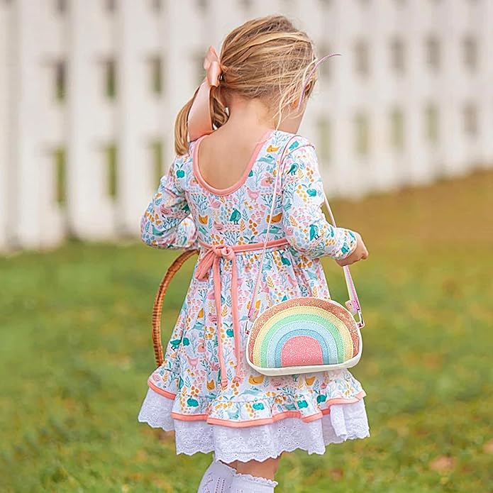 Toddler Purse Easter Basket Stuffers Gifts for Kids: 2 3 4 5 6 7 8 Year Old Girl Birthday Gift, Rainbow Crossbody Bag
