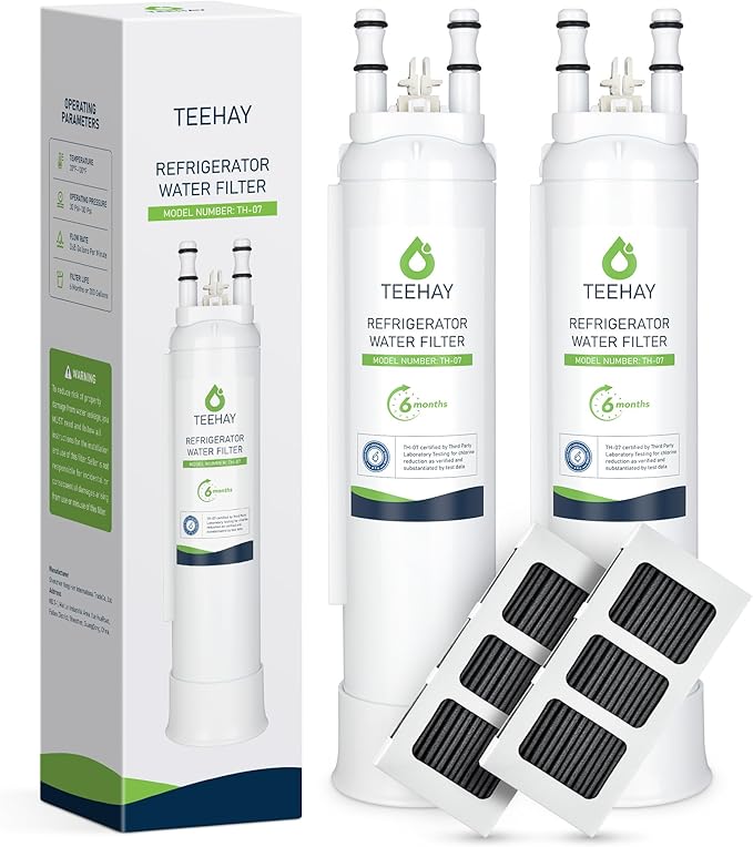 TEEHAY PWF-1 FPPWFU01 Water Filter & PureAir Ultra II PAULTRA2 Air Filter Combo, Compatible with Frigidaire FRIGCOMBO13, FRSS2323AD, FRSS2323AS, FRSS2323AW, FRSS2623AB, 2 Combo