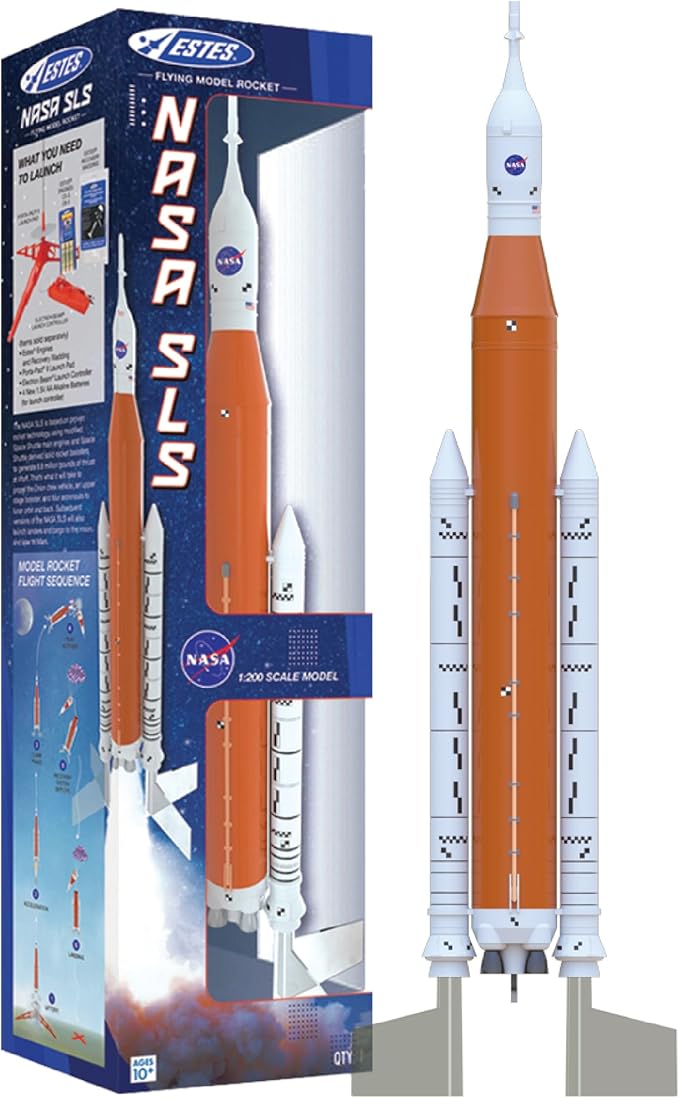 Estes 2206 NASA SLS Scale Rocket-Building Kit, Beginner Flying-Rocket-Model Kit for Ages 10+