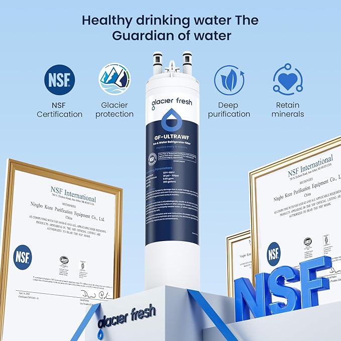 GLACIER FRESH Replacement for Frigidaire ULTRAWF,Pure Source Ultra, Kenmore 9999, 469999, 46-9999, A0094E28261 Refrigerator Water Filter,Pack of 2