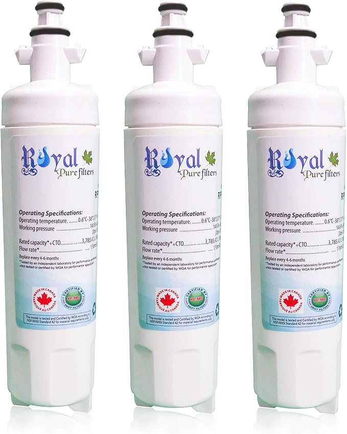 Royal Pure Filters RPF-LT700P Compatible Refrigerator Water Filter for LG LT700-P, 46-9690,ADQ36006102,EFF-6032A,PH21410,Made in USA,3 Pack