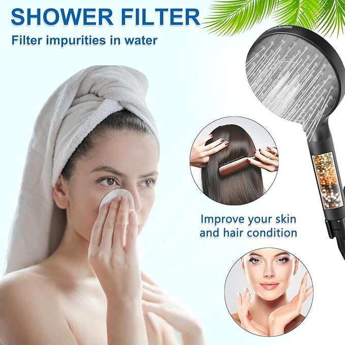 Water Replacement Filter for Shower Head,Compatible with SR SUN RISE Handheld Shower Head Cartridge,for Hard Water Remove Chlorine and Harmful Substances.（4 Pack）