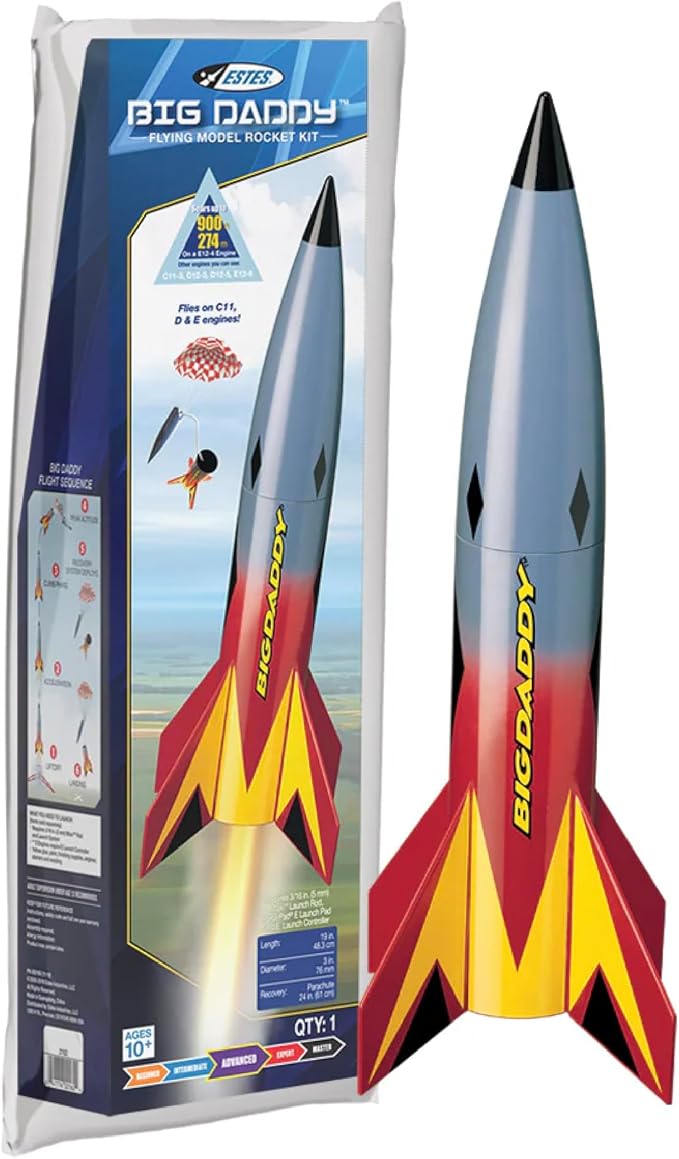 Estes 2162 Big Daddy Rocket-Building Kit, Advanced Flying-Rocket-Model Kit for Ages 10+