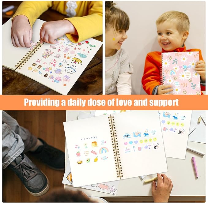 Koogel Sticker Collecting Book, Reusable Sticker Collecting Album Blank Sticker Storage Book 50 Sheets Release Paper for Sticker Keeper Holder A5 (Flower)