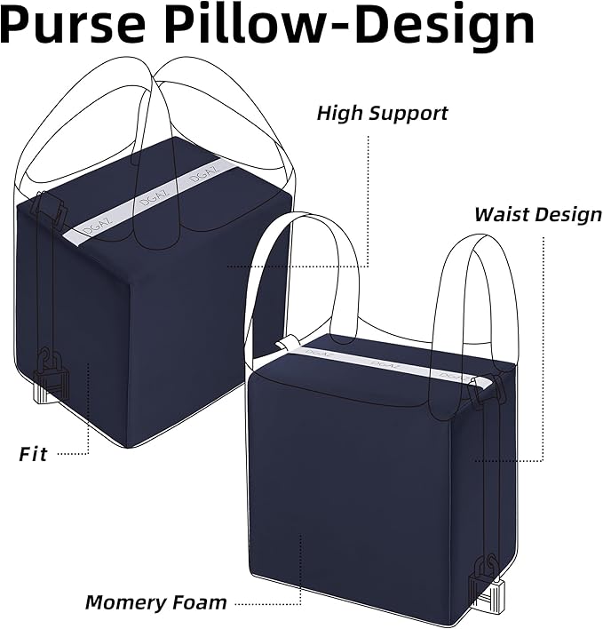 DGAZ Purse Pillow Shaper Insert For picotin Bags,Luxury Handbag Tote Shapers, Memory Foam(Blue nuit,PC31)