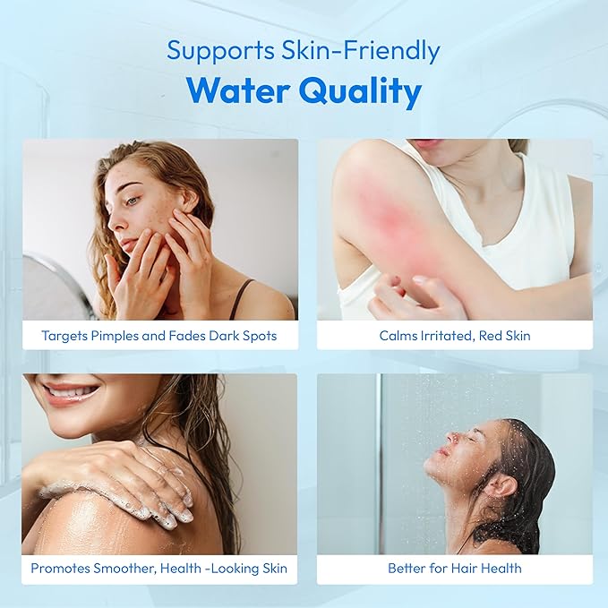 15-Stage Shower Filter Replacement Cartridge, High Output Hard Water Softener Filter Refill For Shower Head, Chlorine Fluoride Heavy Metal Remover For Healthy Skin & Hair, 1 Pack White