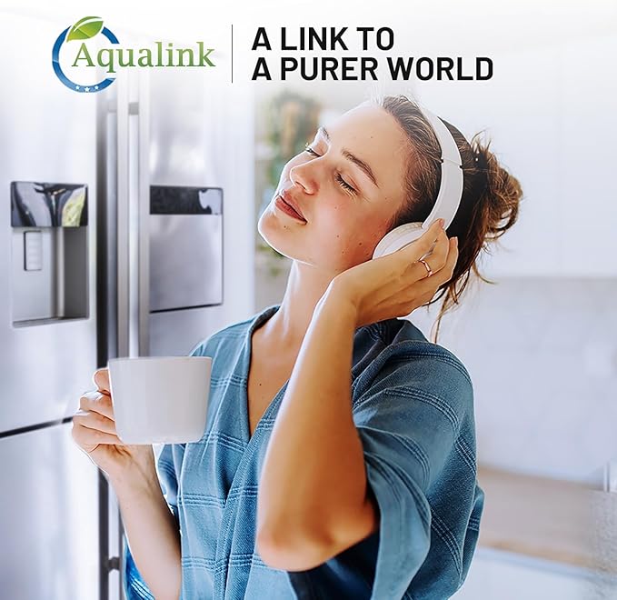 Aqualink 4396508 Refrigerator Water Filter Replacement for Whirlpool Water Filter 4396508, 4396510, EDR5RXD1, EveryDrop Filter 5, NLC240V, PUR W10186668, Kenmore 46-9010 (3 Pack)