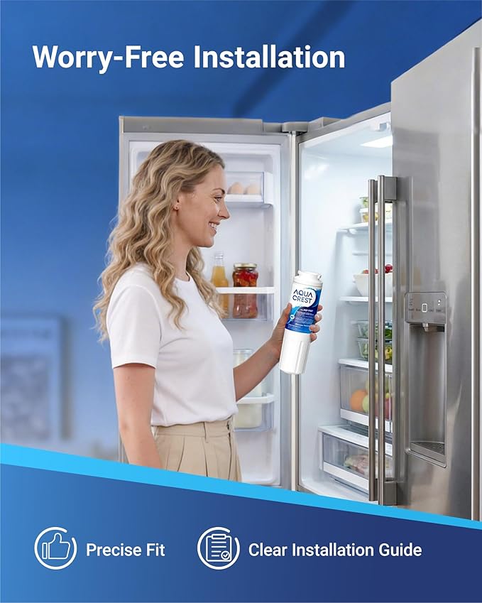 AQUA CREST UKF8001 Refrigerator Water Filter, Compatible with Maytag UKF8001P, Whirlpool UKF8001AXX-750, UKF8001AXX, EDR4RXD1, 4396395, EveryDrop Filter 4, Msd2651heb (Pack of 3)