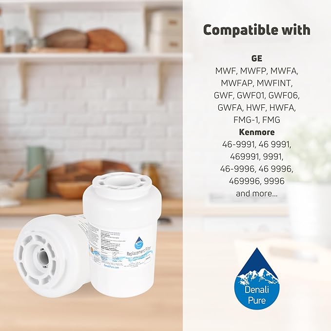 5-Pack Replacement for General Electric GSH25GGCBWW Refrigerator Water Filter - Compatible with General Electric MWF, MWFP Fridge Water Filter Cartridge