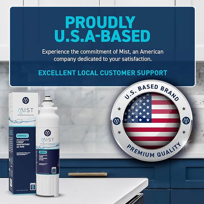Mist ADQ73613401 Refrigerator Water Filter Replacement for LG LT800P, ADQ73613402, Kenmore 46-9490, Fridge LSXS26326S – NSF 42 Certified – 1 Pack