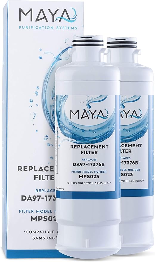 MAYA DA97-17376B Water Filter Replacement, Compatible with: Samsung HAF-QIN, RF23M8070SR, HAF-QIN/EXP, DA97-08006C, 2 Pack