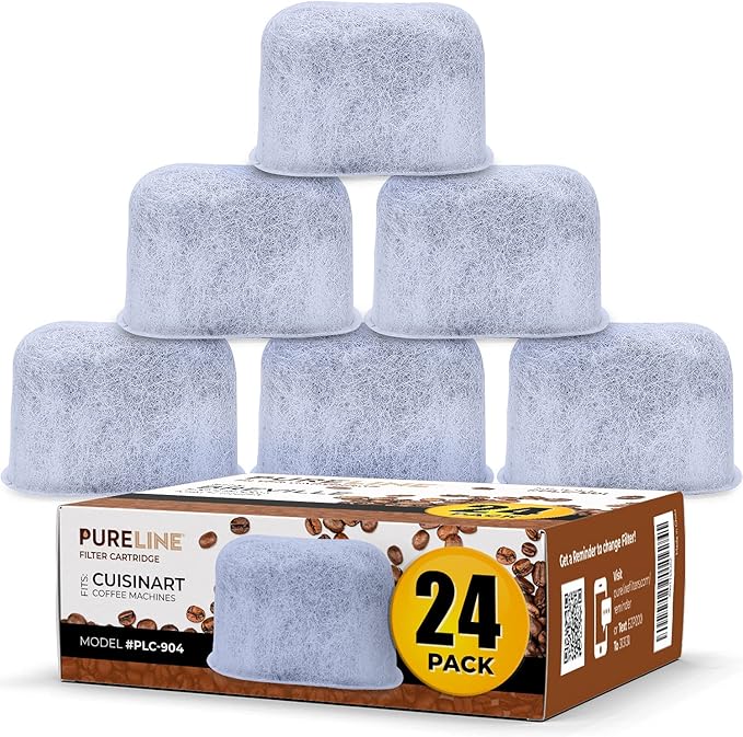 24-Pack Cuisinart Compatible Coffee Filter Replacement by Pureline - Charcoal Water Filter - for all Cuisinart Coffee Machines