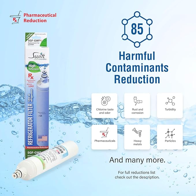 Swift Green Filters SGF-GWF Rx Compatible Refrigerator Water Filter for GWF, RPWF(Does not Fit in RPWFE), WSG-4,PFE29P, Made in USA (3 Pack)