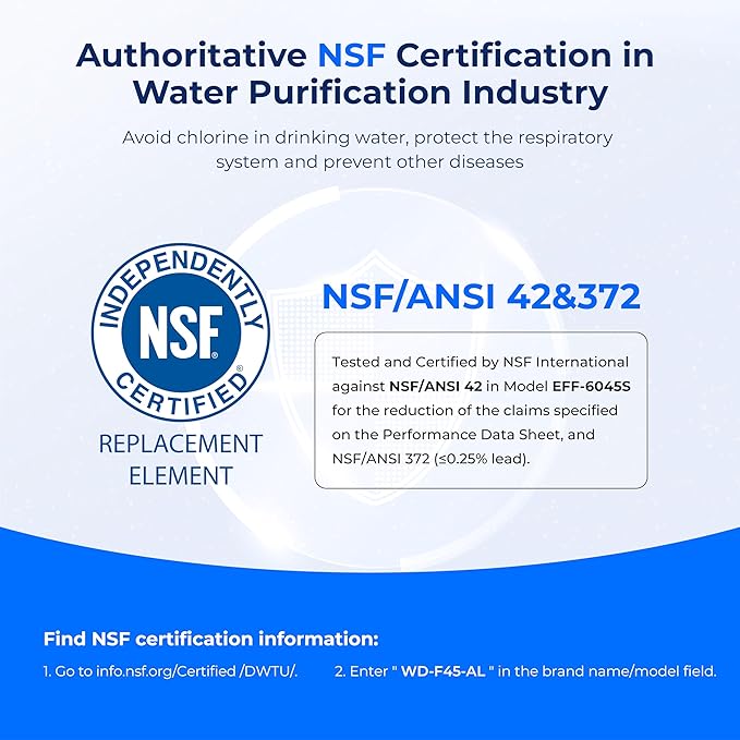 Waterdrop Alkaline DA97-17376B Refrigerator Water Filter, Enhances pH, Replacement for Samsung® HAF-QIN/EXP, DA97-08006C, RF28R7201SR, RF28R7351SG, WD-F45-AL, 2 Filters