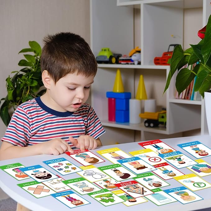 40PCS Autism Communication Cards for Speech Delay Children and Adults Special Needs Visual Aid Language Learning Cue Cards Special Ed Feelings Emotions Flash Cards for Autism Communication