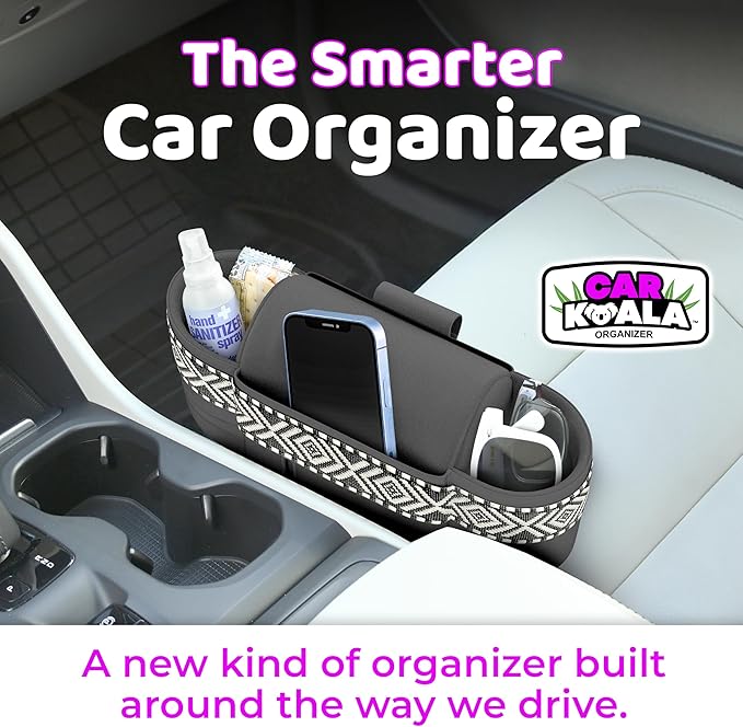 Car Koala Original Front Seat Organizer for the Seat Gap – Built-In Purse Holder, Fits Most Vehicles & Keeps Essentials in Reach