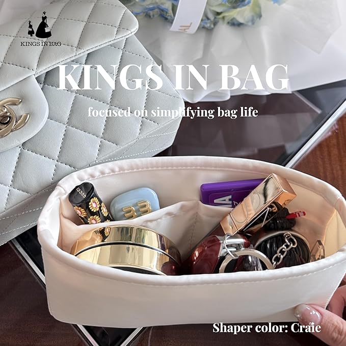 Custom Flap Bag Organizer Insert, Silky Insert Compatible with Chanel Classic Flap Bag Mini/Small/Medium/Jumbo/Maxi, Lightweight Handbag Shaper for Daily Use (Custom Color)