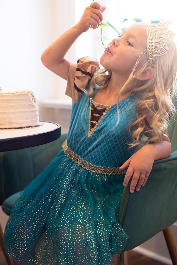 Little Adventures Medeival Princess Party Dress - Machine Washable Child Pretend Play Costume Outfit with No Glitter