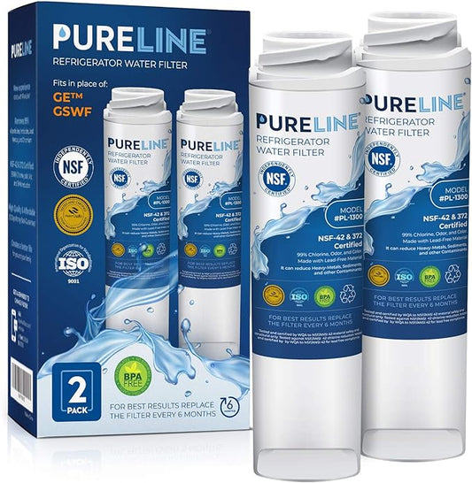 Pureline GSWF Replacement for GE GSWF, Kenmore 46-9914, 469914, 9914, Refrigerator Water Filter - Reduces Bad Taste & Odor