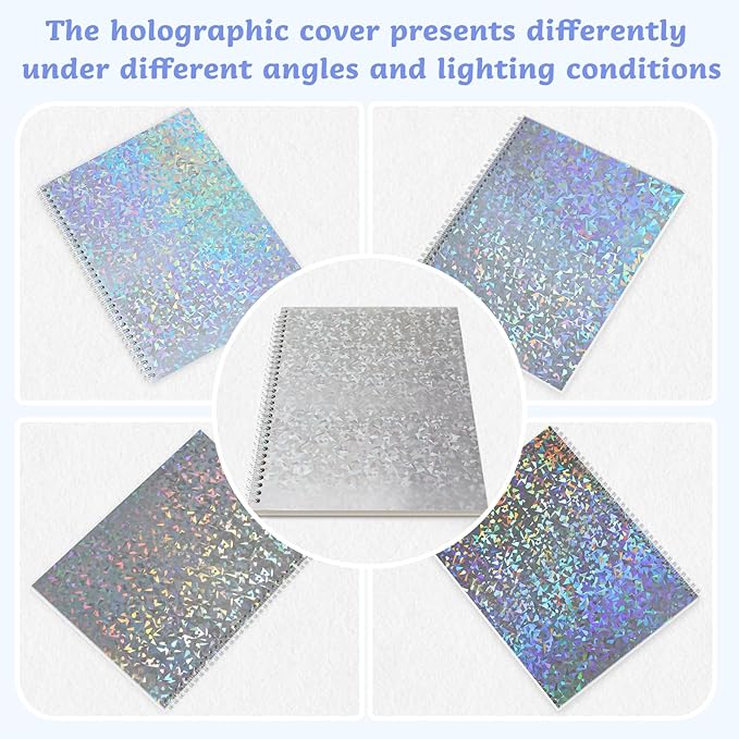 Large Reusable Sticker Book Collecting Album 8.5×11 Inch Sticker Storage Collection Organizer Book for Adult with 40 Sheets Letter Size Blank Release Paper and Holographic Cover (Fragment)