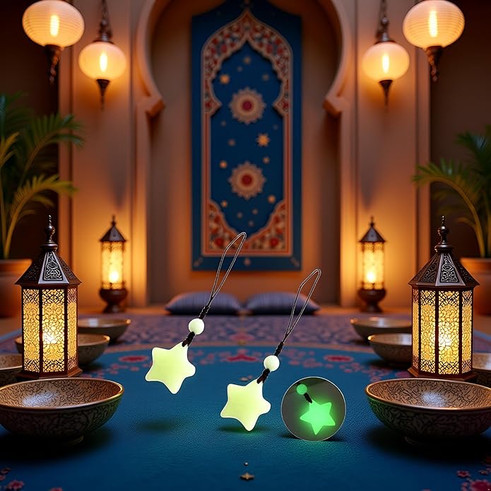2Pcs Luminous Star Keychain Fashion Handbag Pendant Unisex Key Chain Charm Key Chain Glow In The Dark Couple Pendant Accessory and Keychain Carabiners Outdoor Recreation