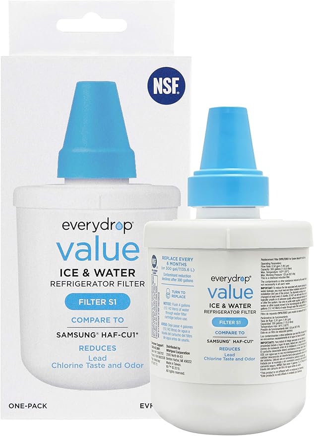 everydrop® Value by Whirlpool, Replacement Water Filter for Samsung DA29-00003G Refrigerator, EVFILTERS1, Single-Pack