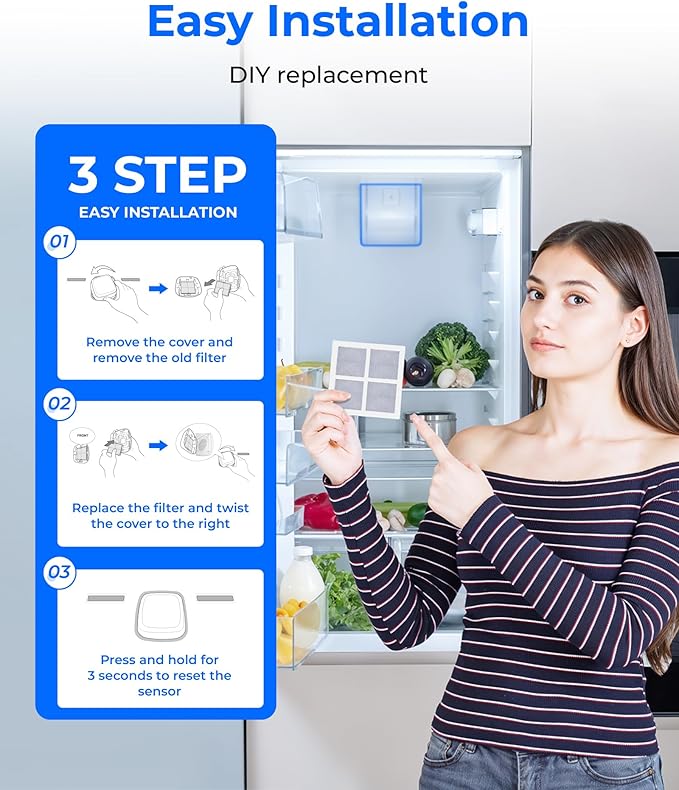 Waterdrop ADQ36006101 Replacement for LG® LT700P® Refrigerator Water Filter and Replacement for LG® LT120F® Refrigerator Air Filter, 3 Combo