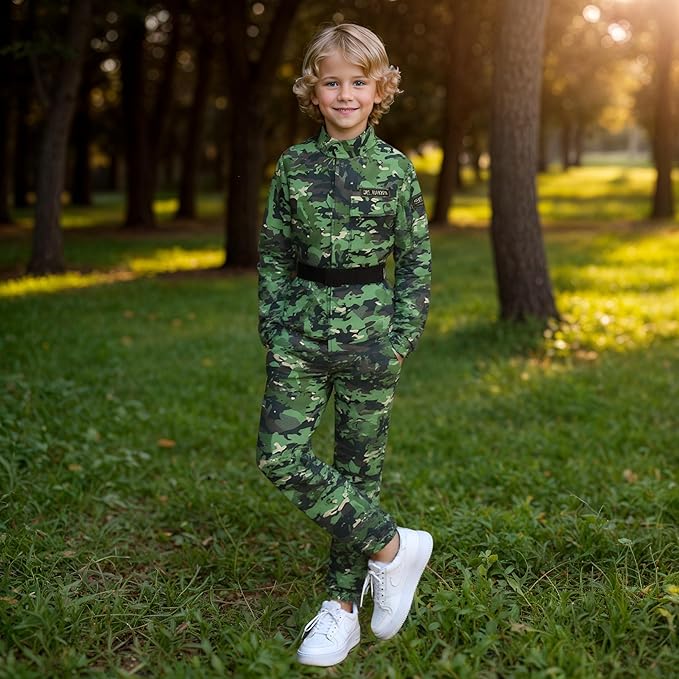 LMYOVE Boys Army Costume Soldier Outfit For kid Halloween Dress up