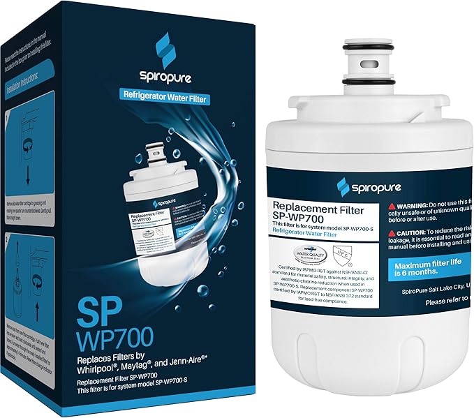 SpiroPure SP-WP700 NSF Certified Refrigerator Water Filter Replacement for UKF7003, UKF7002AXX, EDR7D1, UKF7003AXX, UKF-7003, 7003, FILTER 7 (1 Pack)