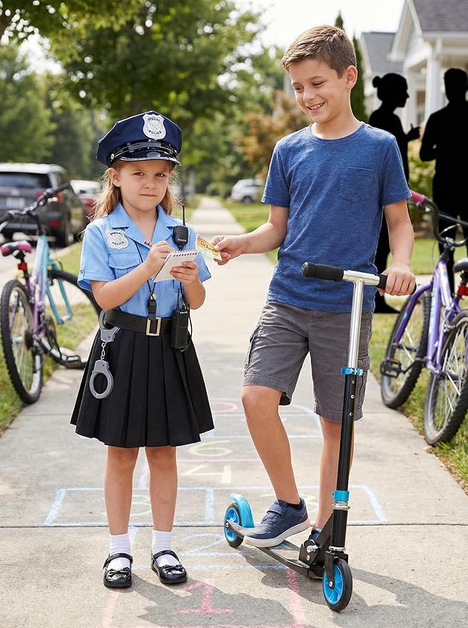 Girls Police Officer Costume Kids Cop Uniform for Girls Cop Cosplay Halloween Costume