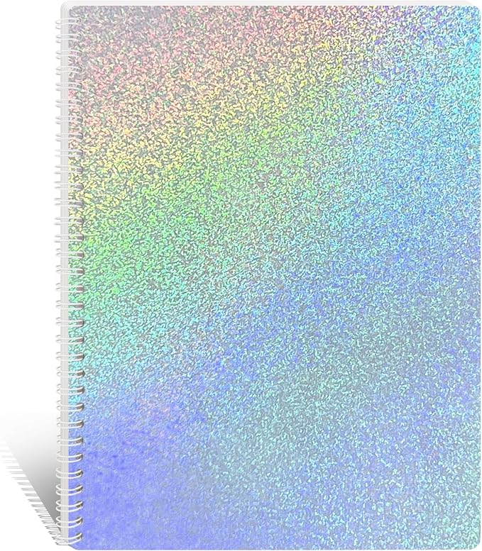 DHATMYC Large Reusable Sticker Book Collecting Album 8.5 x 11 Inch Sticker Storage Organizer Collection Notebook with 40 Sheets Full Size Blank Release Paper and Holographic Cover