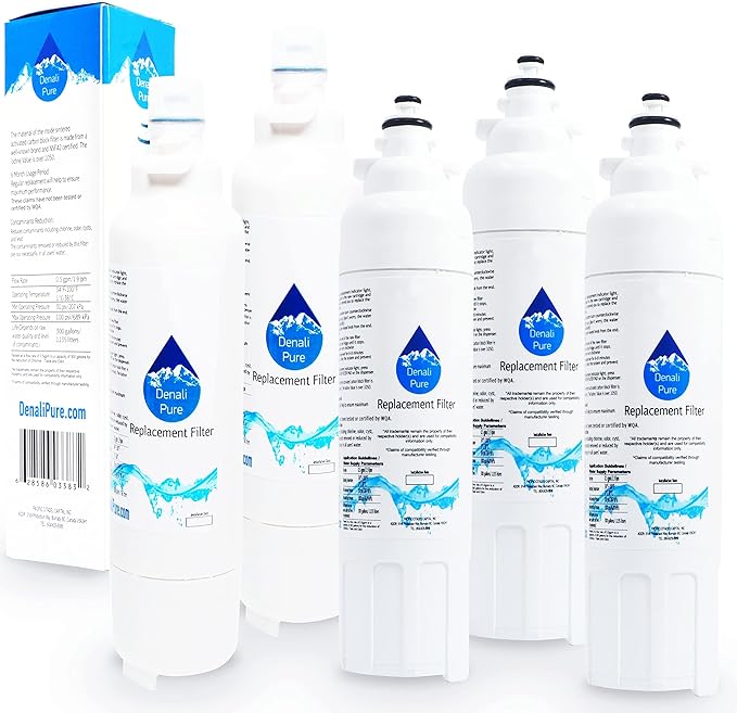 5-Pack Replacement for LG LSXS26326B Refrigerator Water Filter - Compatible with LG LT800P, ADQ73613401 Fridge Water Filter Cartridge