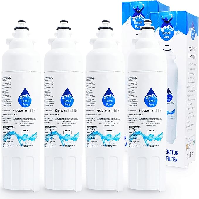 4-Pack Replacement for LG LSXS22423W Refrigerator Water Filter - Compatible with LG LT800P, ADQ73613401 Fridge Water Filter Cartridge