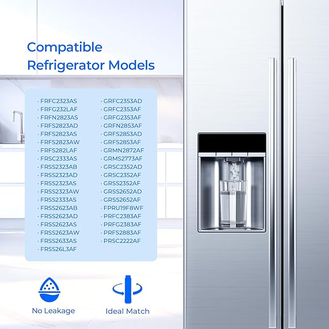 TEEHAY FPPWFU01 PurePour PWF-1 Water Filter Replacement, Compatible with Frigidaire FRFG232LAF, FRFS2823AS, FRFS2823AW, FRSC2333AS, FRSS2323AB, FRSS2323AD, FRSS2323AS, FRSS2323AW, FRSS2333AS, 1 Pack