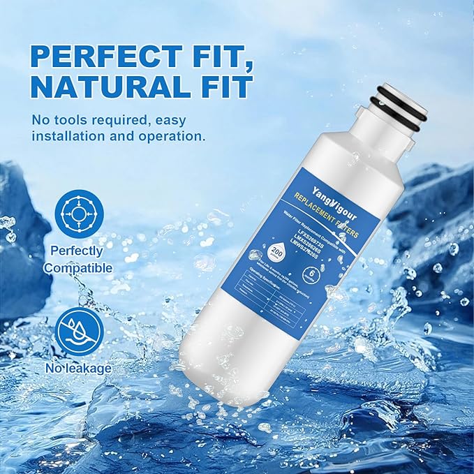 Water Filter Replacement Compatible with LT1000P, LT1000PC, ADQ747935,ADQ74793501, ADQ74793502, LMWS27626S, LFXS26973S, 6 Month 200 Gallons, 3PCS Water Filters (3 Count)