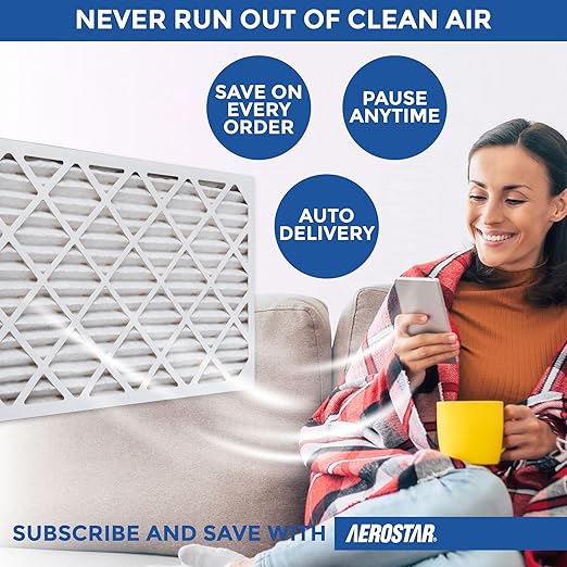 Aerostar 16x25x1 MERV 8 Air Filter, 4 Count, ACTUAL SIZE (15.75 x 24.75 x 0.75), HVAC, Air Conditioning & Furnace Filter Captures Dust, Lint & Pollen (MPR 600 / FPR 5), Made in USA