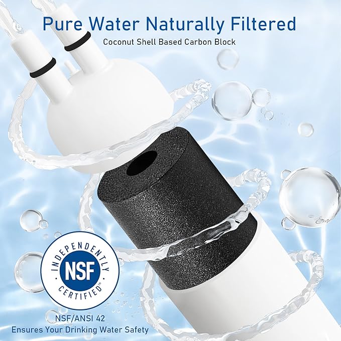 K004 Compatible for 4396841 Refrigerator Ice and Water Filter, EDR3RXD1, KAD3RXD1, WHR3RXD1,P1WB2L, 4396841, 4396710, Filter 3, 46-9083,46-9030, 9030, 9083 Refrigerator Water Filter (3)
