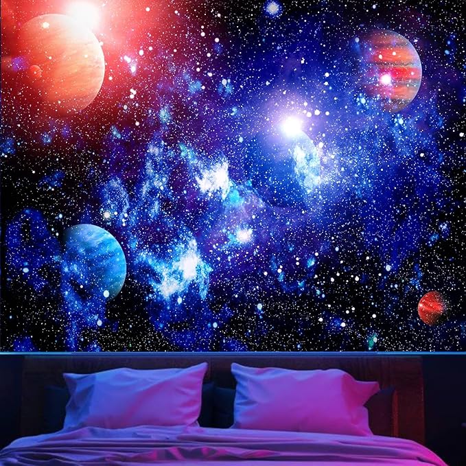 Space Tapestry for Bedroom Aesthetic Outer Space Galaxy Night Starry Sky Stars Universe Tapestry Nebula Wall Hanging Backdrop for Living Room Dorm Home Decoration(51'' x 60'')