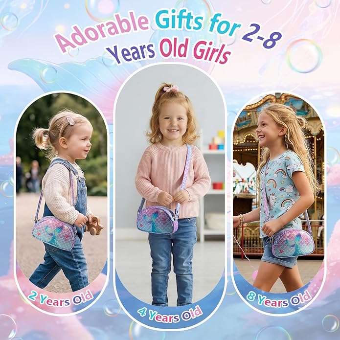 Toddler Purse Easter Basket Stuffers Gifts for Kids: 2 3 4 5 6 7 8 Year Old Girl Birthday Gift, Rainbow Crossbody Bag