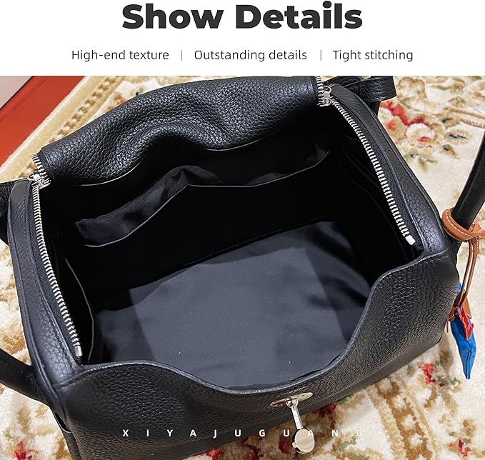 Purse Handbag Silky Organizer Insert Keep Bag Shape Fits Herme Lindy 19/26/30/34 bags, Luxury Handbag Tote Lightweight Sturdy(Black,LD 30)